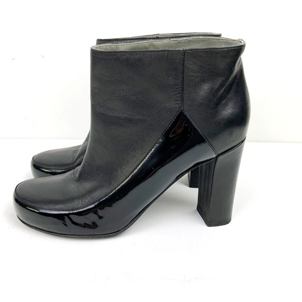 Jil Sander Navy Line Black Mix Leather Ankle Slip-OnBoots Sz 8 - Picture 6 of 16
